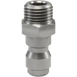 A stainless steel ST245 plug SS 1/4"M 33.5mm