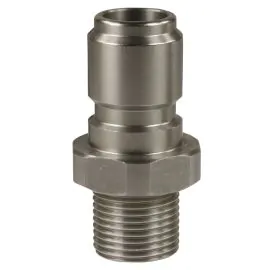 A quick coupling plug 1/2"M with 60 degree cone.