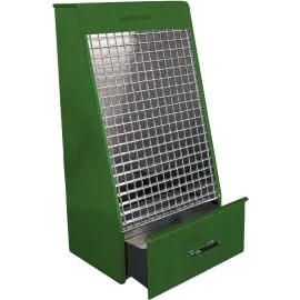 A green powder coated steel mat cleaner.