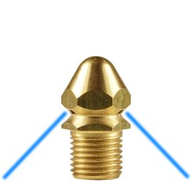 BRASS 035 1/4"M SEWER NOZZLE WITH 3 REAR FACING JETS