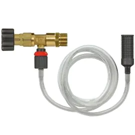 An ST60.1 foam injector with metering valve, hose and filter.