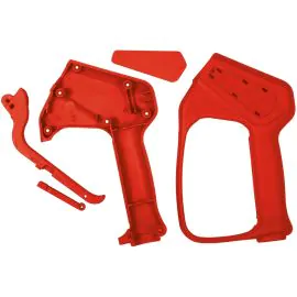 A red HACCP compliant gun body.