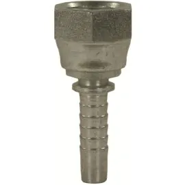 Crimp Nipple to suit DN25 hose x 3/4"F thread and 60° cone.