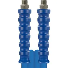 a blue high pressure hose