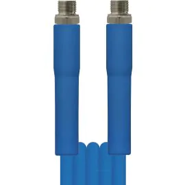 a blue high pressure hose