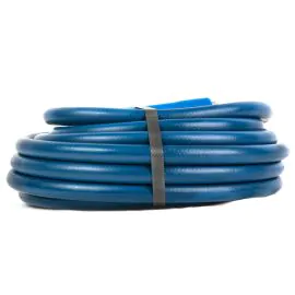 a blue high pressure hose