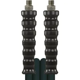 A black flexy high pressure hose