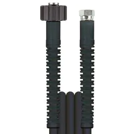 A black flexy high pressure hose