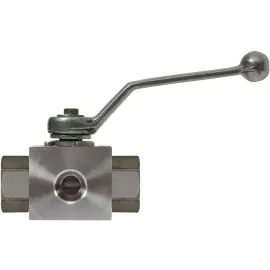 BALL VALVE + LEVER HANDLE 3/4"F x 3/4"F x 3/4"F ZINC PLATED STEEL ( 3 WAY L - FORM )