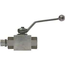 BALL VALVE + LEVER HANDLE 16mm Tube x M22 M ZINC PLATED STEEL