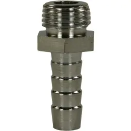 HOSE TAIL STAINLESS STEEL 1/4" MALE-10mm