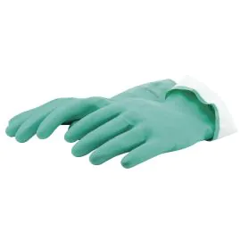 A pair of green chemistry gloves.