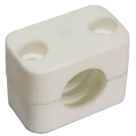 PIPE CLAMP 22mm (PAIR) WHITE