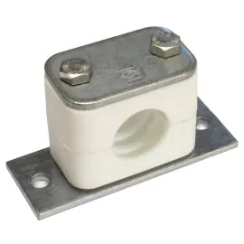 15mm WHITE, STAINLESS STEEL COMPLETE PIPE CLAMP SET