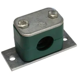 18mm GREEN, ZINC PLATED STEEL COMPLETE PIPE CLAMP SET