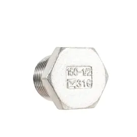 150LB SS TAPER HEX PLUG 1/2"M  