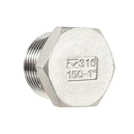 150LB SS TAPER HEX PLUG 1"M  