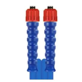 A blue high pressure hose with red M24 ends