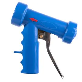 A blue economy baby water gun with back trigger.