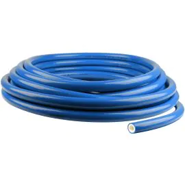 A blue 50 meter long tricoflex thermoclean 12mm low pressure hose.