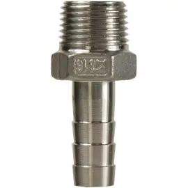 HOSE TAIL STAINLESS STEEL 1/2" MALE-10mm