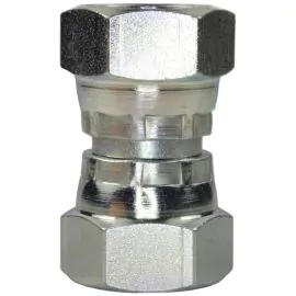 FEMALE TO FEMALE ZINC PLATED STEEL SWIVEL ADAPTOR-1/4"F to 1/4"F