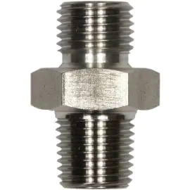 MALE TO MALE STAINLESS STEEL DOUBLE NIPPLE ADAPTOR BSP TAPERED -1/4"M to 1/4"TM