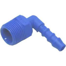 HOSE TAIL PLASTIC 90°, 3/8" MALE-10mm