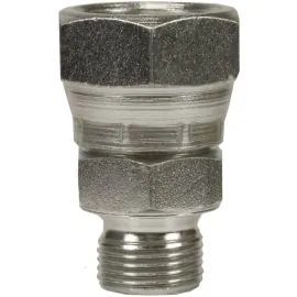 FEMALE TO MALE ZINC PLATED STEEL SWIVEL ADAPTOR-1/4"F to 3/8"M