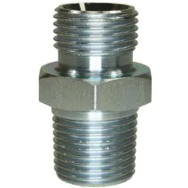 MALE TO MALE ZINC PLATED STEEL ADAPTOR BSP TO NPT TAPERED-3/8"M to 3/8"TM