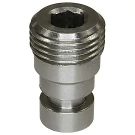 A valve seat for a high pressure orifice plate injector