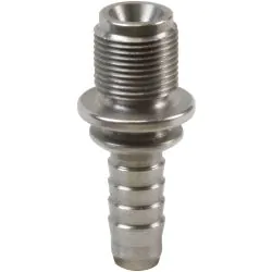 Crimp nipple to suit DN4 hose x M7 M coned stainless steel.