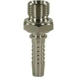 Crimp Nipple to suit DN8 hose x 1/4"M coned stainless steel