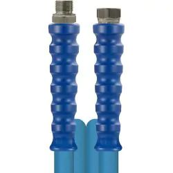 a blue antimicrobial hose
