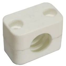 PIPE CLAMP 22mm (PAIR) WHITE