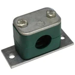 22mm GREEN, ZINC PLATED STEEL COMPLETE PIPE CLAMP SET