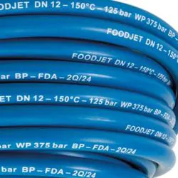 LOW PRESSURE HOSE, BLUE, FOODJET FOOD HOSE, 80 BAR, PER METRE
