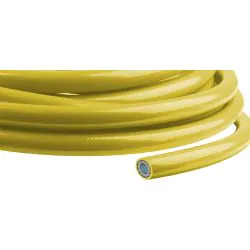 A yellow hygiene ultra 40 antimicrobial hose.