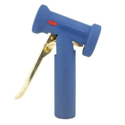 A small blue brass Economy HD water gun.