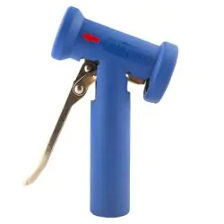 A blue stainless steel economy HD water gun.