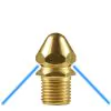 BRASS 035 1/4"M SEWER NOZZLE WITH 3 REAR FACING JETS - 4