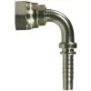 Swept 90° Crimp Nipple to suit DN6 hose x M12 F thread and 60° cone. - 0