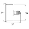 PRESSURE GAUGE 0-1000 BAR WITH REAR ENTRY - 0