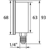 PRESSURE GAUGE 0-40 BAR 1/4"M BOTTOM INLET - 0