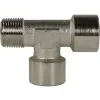 HOSE ADAPTOR NICKEL PLATED BRASS MALE to FEMALE TEE-1/4" X 1/4" - 0