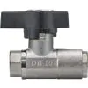 BALL VALVE + BUTTERFLY HANDLE 3/8"F x 3/8"F NICKEL PLATED BRASS - 1