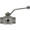 BALL VALVE + LEVER HANDLE 1/4"F x 1/4"F x 1/4"F ZINC PLATED STEEL ( 3 WAY L - FORM ) - 1