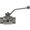 BALL VALVE + LEVER HANDLE 3/8"F x 3/8"F x 3/8"F ZINC PLATED STEEL ( 3 WAY L - FORM ) - 1