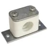 15mm WHITE, STAINLESS STEEL COMPLETE PIPE CLAMP SET - 0