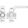 BALL VALVE + HANDLE 3/8"F x 3/8"F NICKEL PLATED BRASS - 1